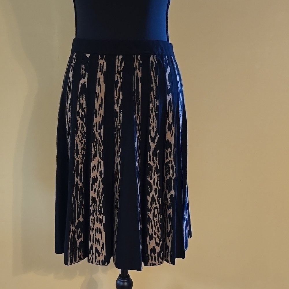 Grace Elements Y2K A-Line Orange Black Animal Print Skirt M     NWT